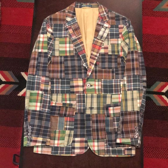 ralph lauren madras blazer